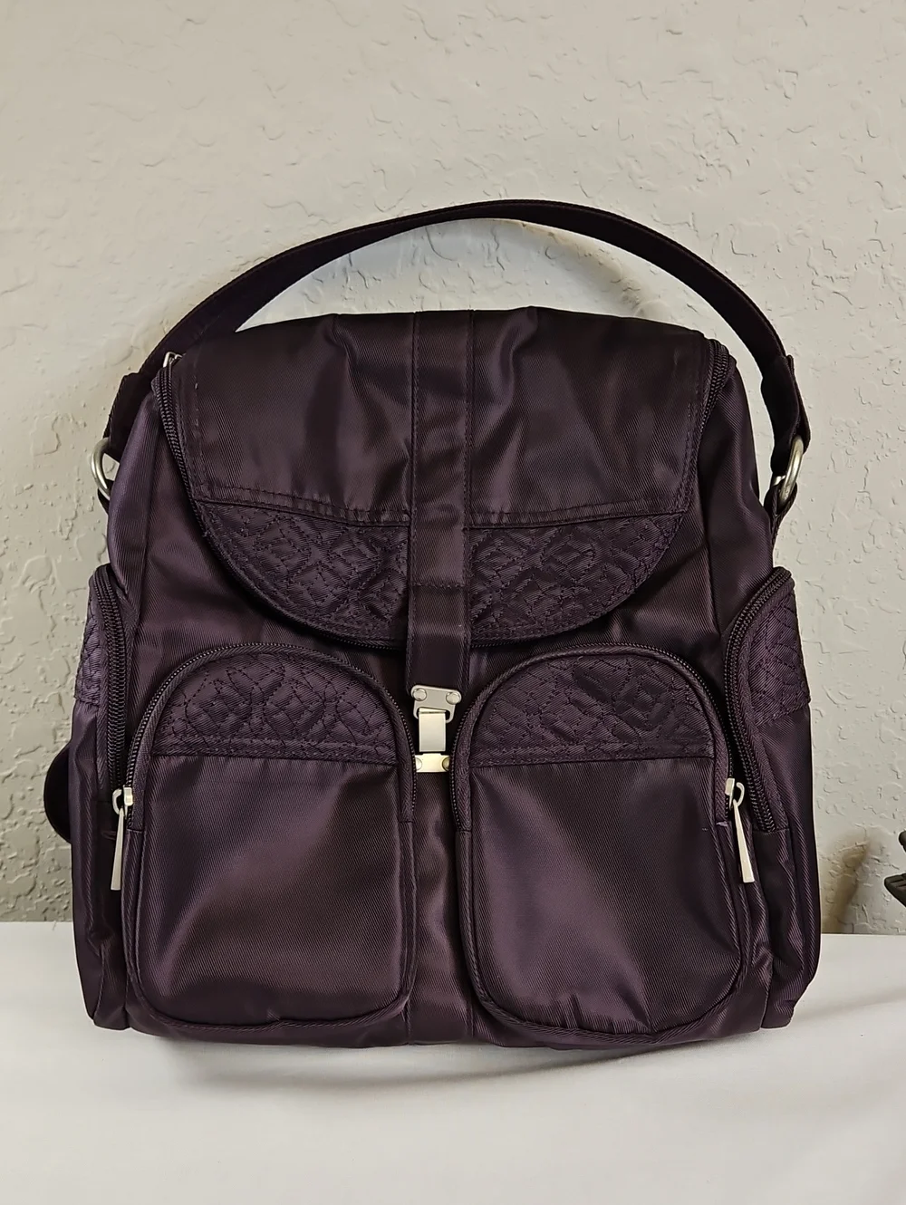 Travelon Anti-Theft Signature Convertible Backpack - Purple/Gray